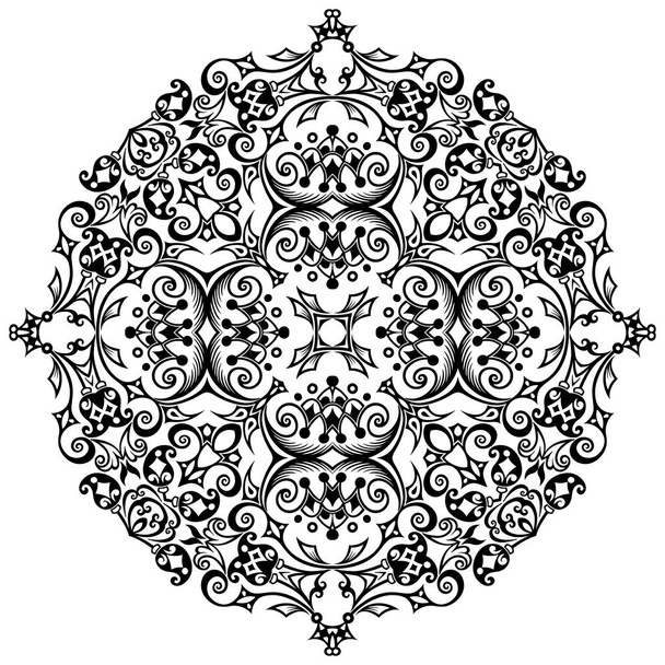 Vector negro floral étnica ornamental ilustración
 - Vector, Imagen