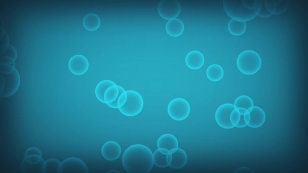 luchtbellen in blauw water achtergrond - Video