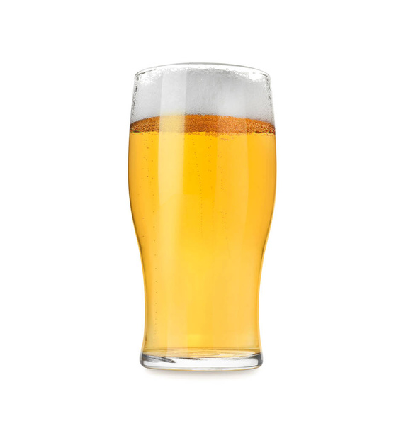 Glass with tasty beer isolated on white - Fotografie, Obrázek