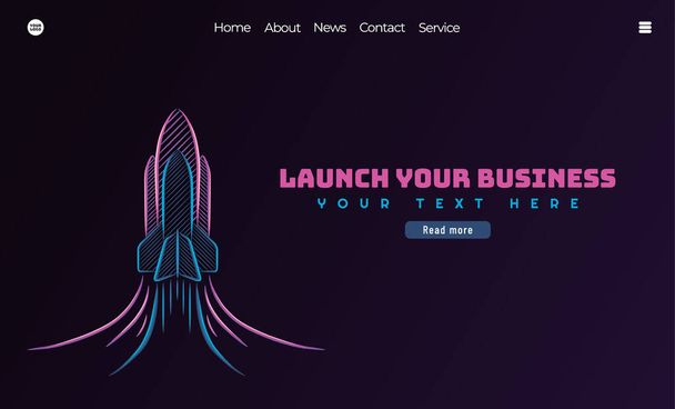 Startup business concept. Business project startup process, with rocket illustration . Can use for web landing page, banner, mobile app. Vector Illustration - Vector, Image