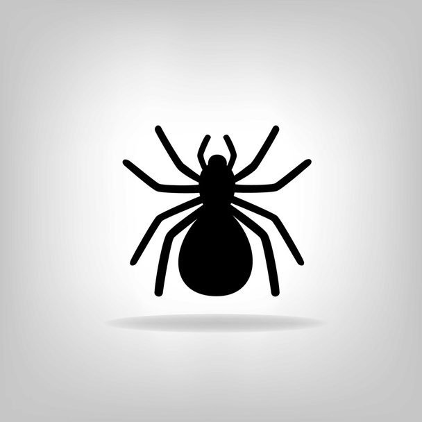black spider on a white background - Διάνυσμα, εικόνα