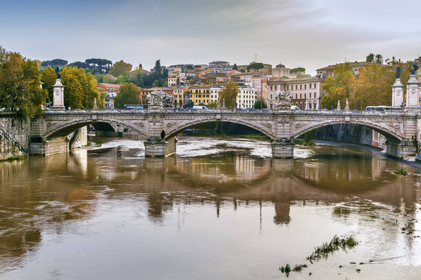 Ponte Vittorio Emanuele II is a bridge in Rome constructed to designs of 1886 by the architect Ennio De Rossi, Italy - Photo, Image