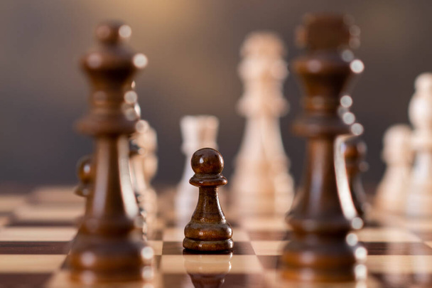 Chess on the board. Black and white team - Foto, immagini