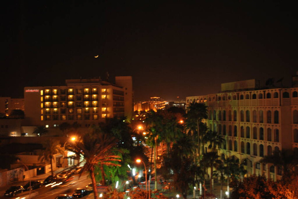 Město Aqaba v noci Jordán - Fotografie, Obrázek
