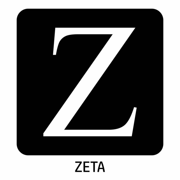 Duża ikona greckiej litery Zeta na ciemnym tle - Wektor, obraz