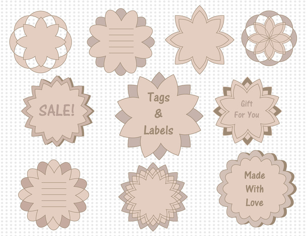 Set of simple flower tags and labels - Διάνυσμα, εικόνα