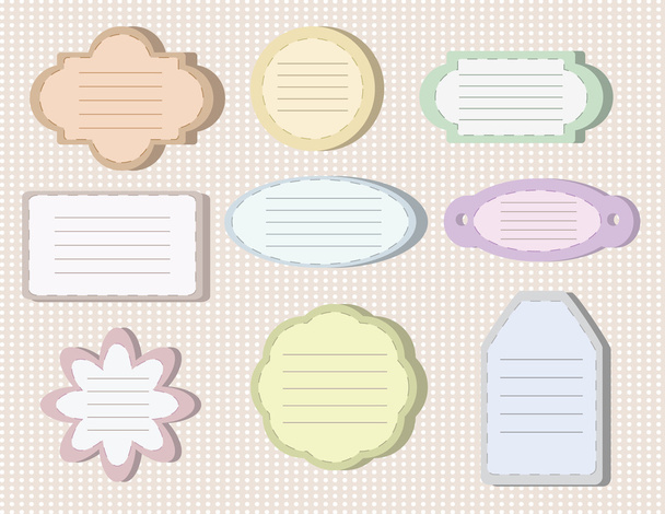 Set of cute vintage retro labels, stickers or tags for wedding, bridal or baby shower, Birthday or gift - Vektor, obrázek