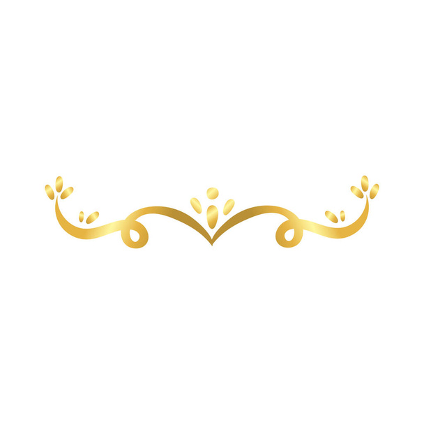 marco de borde elegante con decoración de hojas icono de estilo degradado de oro
 - Vector, Imagen