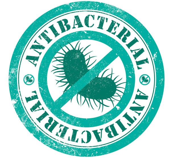 Carimbo de grunge antibacteriano, em língua inglesa
 - Foto, Imagem