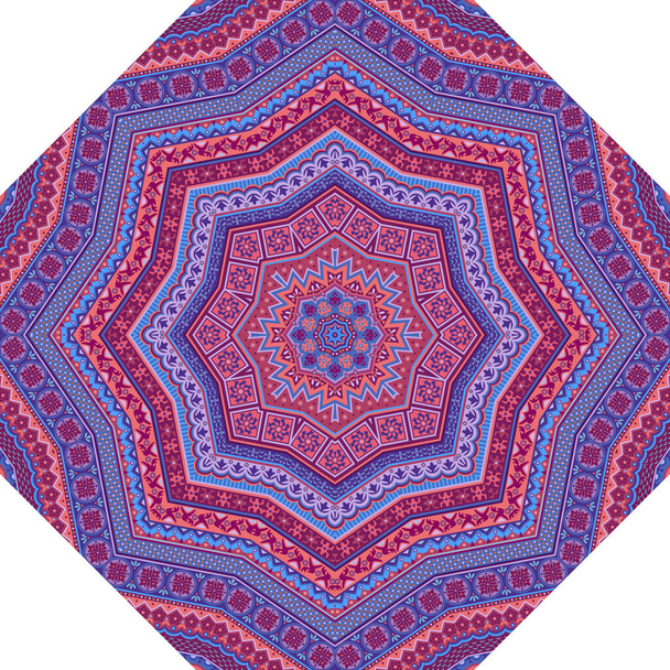 Vektormosaik ethnische Mandala-Oktaederfigur - Vektor, Bild