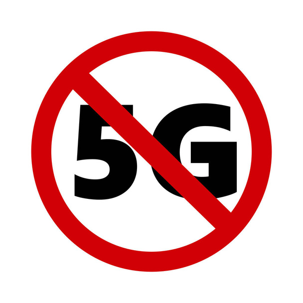 stop 5G sign symbol over white background - Foto, Imagen