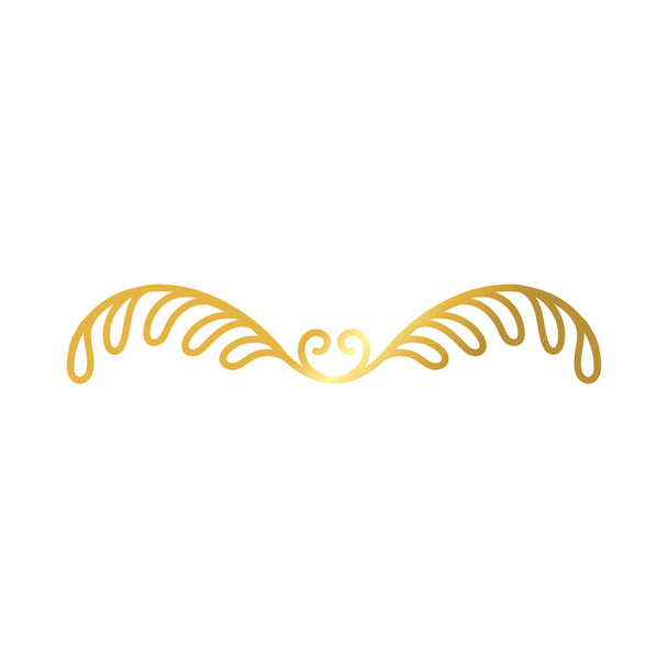 elegancka rama z liśćmi ozdoba złoty gradientowy styl ikona - Wektor, obraz