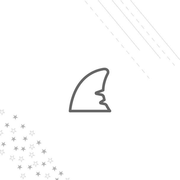 Иконка изолированной линии плавника акулы для веб и мобильных устройств - Вектор,изображение
