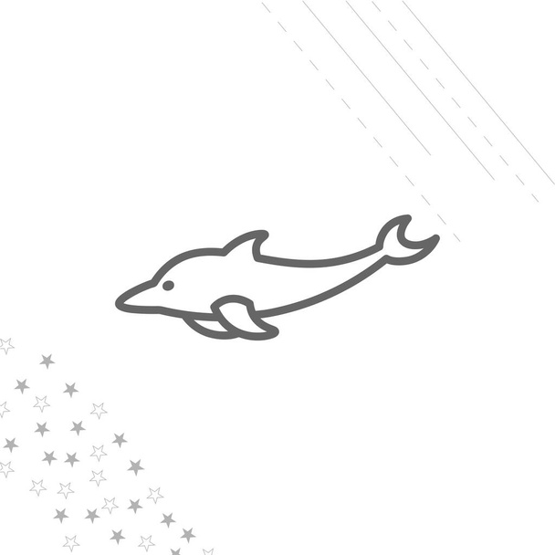 Дельфін ізольована піктограма лінії для веб та мобільних пристроїв
 - Вектор, зображення