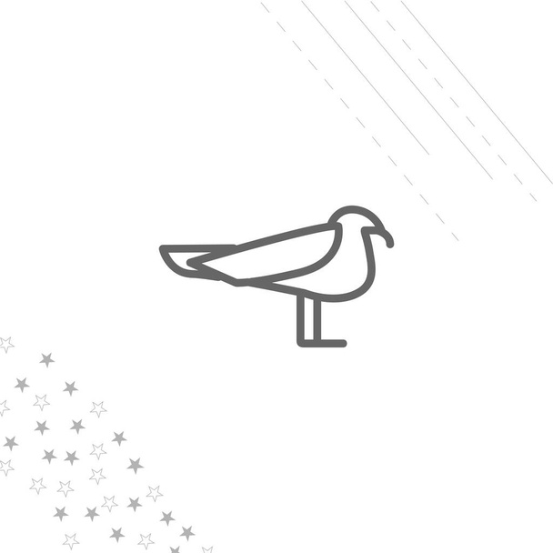 seagull isolated line icon for web and mobile - Vector, Image