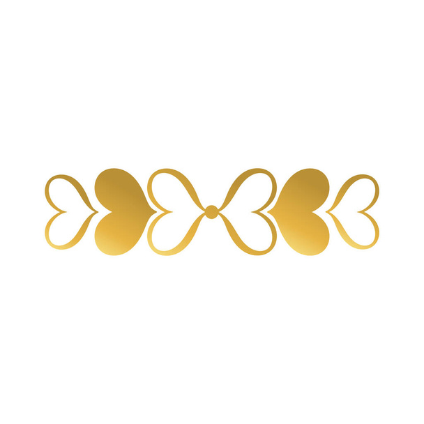 серця однотонні рамки прикраси золотий градієнтний стиль значок
 - Вектор, зображення