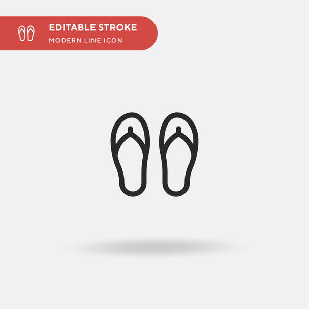 Flip Flops Simple vector icon. Illustration symbol design template for web mobile UI element. Perfect color modern pictogram on editable stroke. Flip Flops icons for your business project - Vector, Image