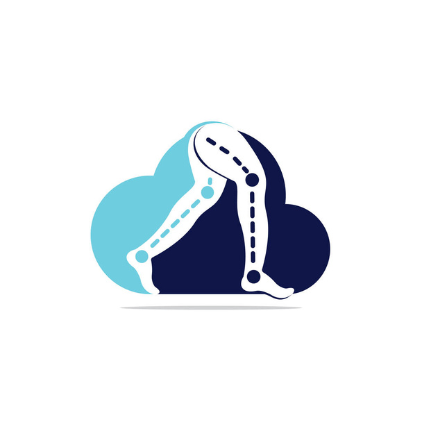 Cloud Prosthetic Legs Logo Template Ontwerp. Orthopedische en Fysiotherapie kliniek vector ontwerp. - Vector, afbeelding