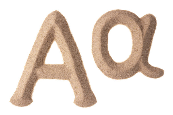 alpha teken geschreven met zand - Foto, afbeelding
