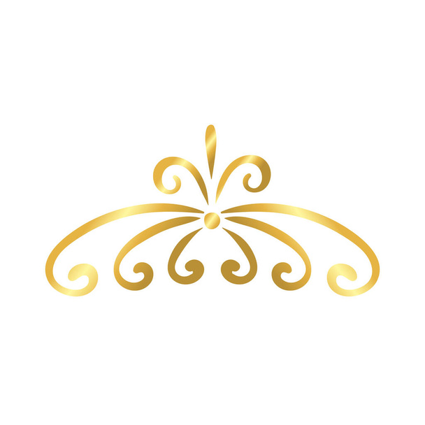 елегантна вікторіанська рамка прикраса Золотий градієнтний стиль значок
 - Вектор, зображення