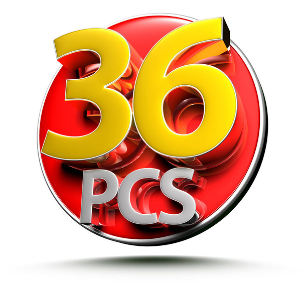 3D Illustration 36 PCS isoliert auf weißem Hintergrund. (mit Clipping Path) - Foto, Bild