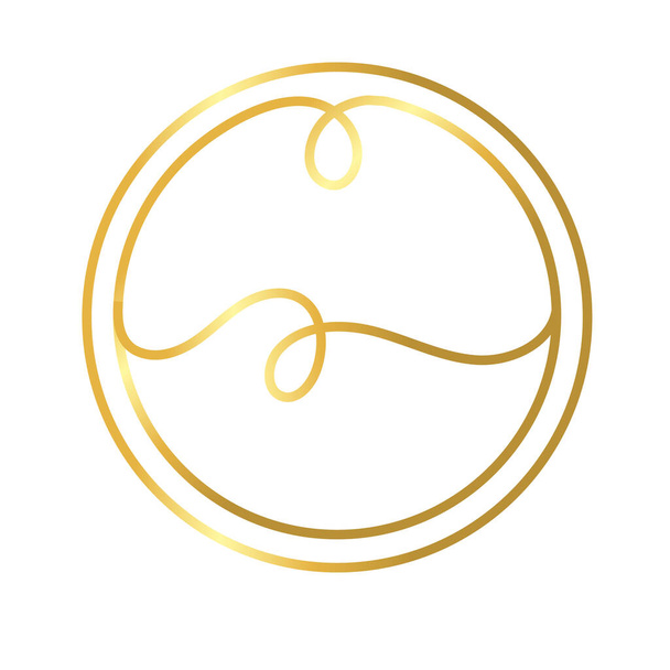 кругла рамка прикраси Золотий градієнтний стиль значок
 - Вектор, зображення