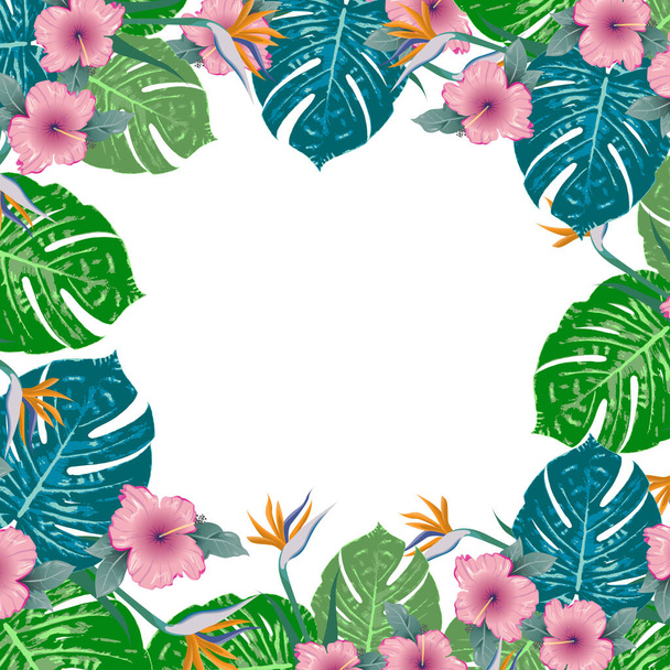 Tropic summer flyer banner Frame design Copy space - Διάνυσμα, εικόνα