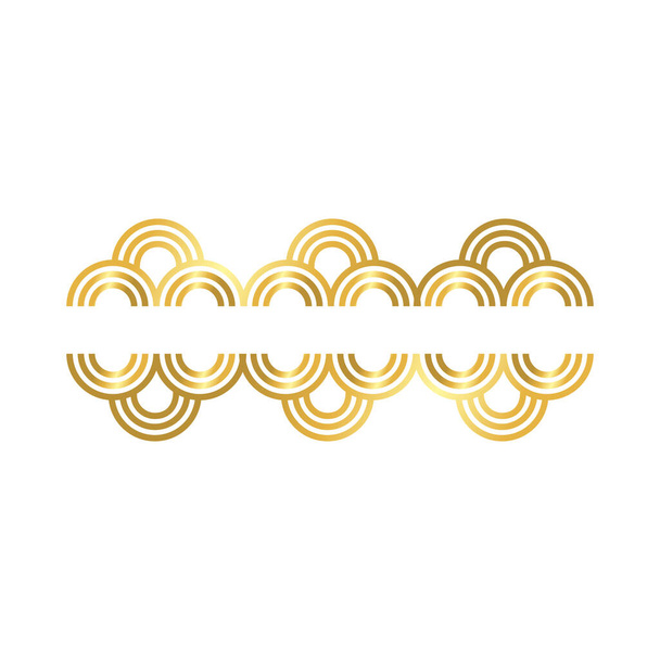 елегантна рамка рамки з кільцями прикраса Золотий градієнтний стиль значок
 - Вектор, зображення