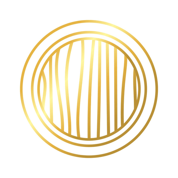 circular frame decoration golden gradient style icon - Vector, Image