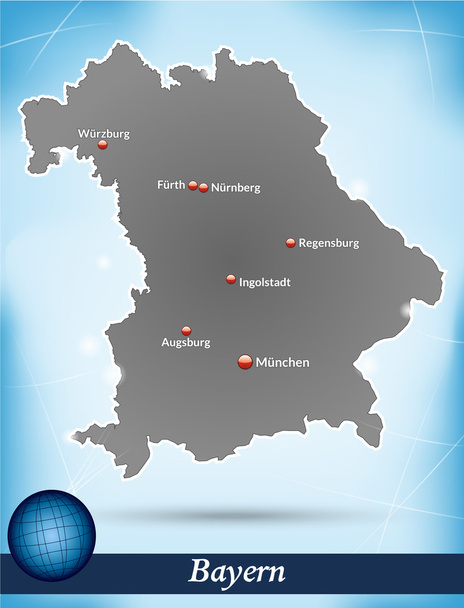 Mapa Bavorská - Vektor, obrázek
