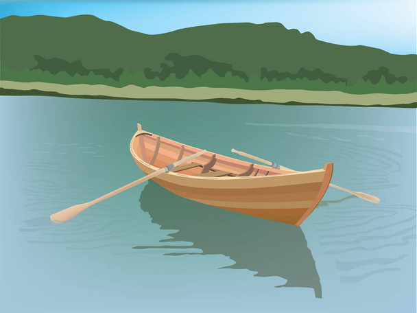 Barche Wherry su illustrazione grafica vettoriale - Vettoriali, immagini
