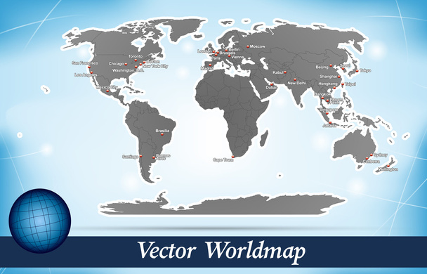 kaart van de wereld - Vector, afbeelding