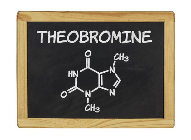 Kémiai képlet, a teobromin, egy táblára - Fotó, kép