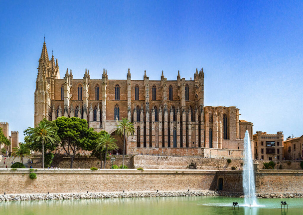 La Sea The Cathedral of Santa Maria of Palma in Palma de Mallorca, Spain. - Фото, зображення