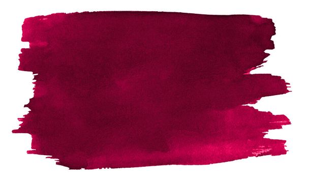 Burgundy watercolor, background with clear borders and natural splashes. Watercolor brush stains. Copy space. - Photo, Image
