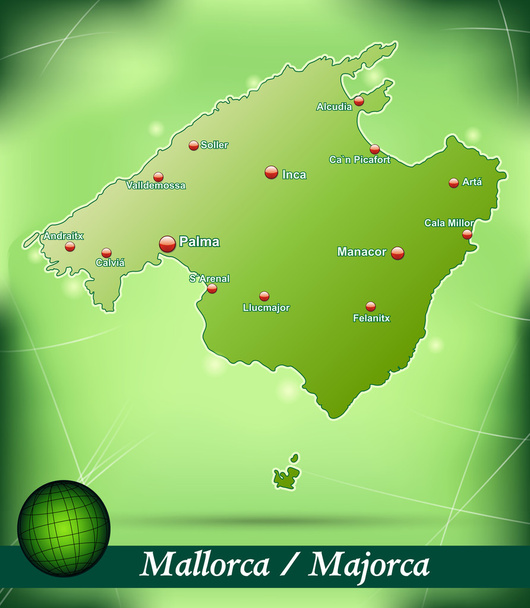 Mapa online de Mallorca
 - Vector, Imagen