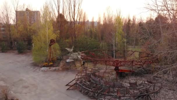Ville fantôme Pripyat près de la centrale nucléaire de Tchernobyl, Ukraine - Séquence, vidéo