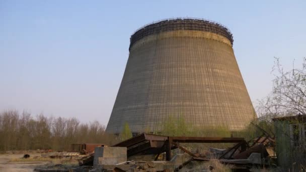 Cooling tower of Chernobyl Nuclear Power Station - Footage, Video