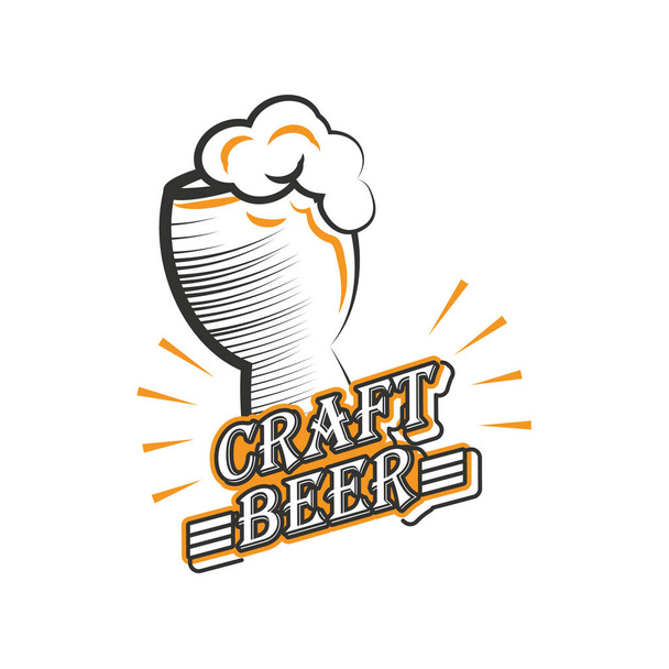 craft beer festival, beer glass - Vector, Image