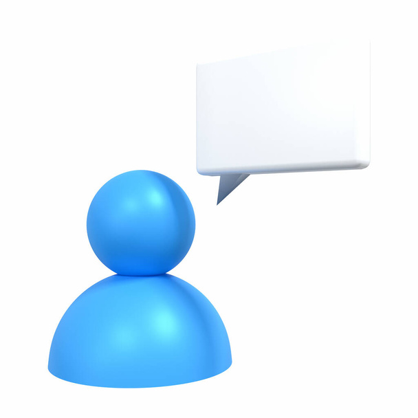 3D рендеринг людей коммуникационной речи значок изолирован на белом фоне - Фото, изображение