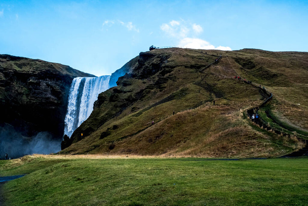 Skogafoss, a spectacular waterfall in southern Iceland - Photo, Image