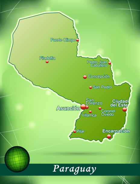 paraguay Haritası - Vektör, Görsel