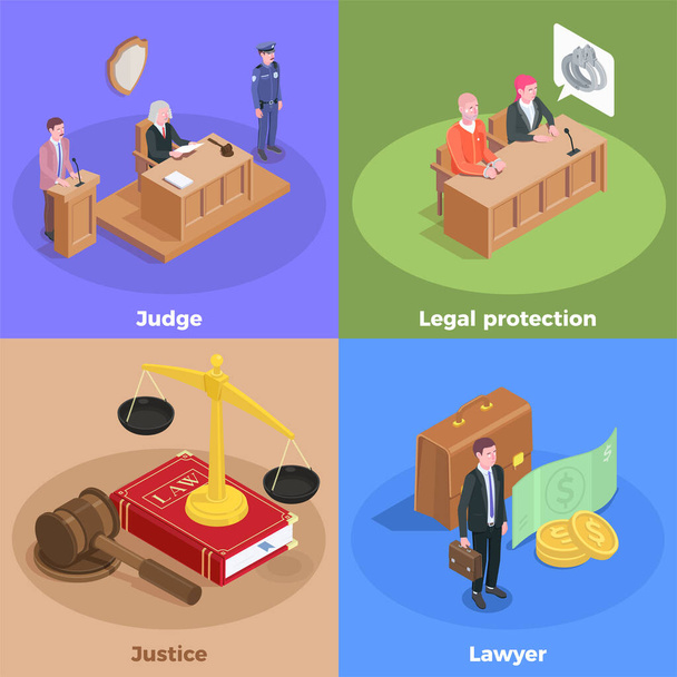 Koncepce designu justice práva - Vektor, obrázek