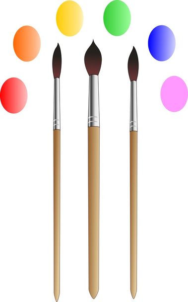 The three brushes for drawing - Vector, Image