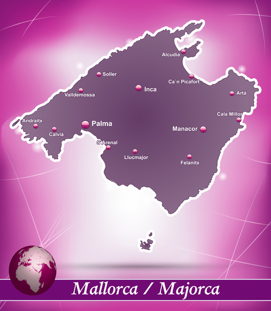 Mapa online de Mallorca
 - Vector, Imagen