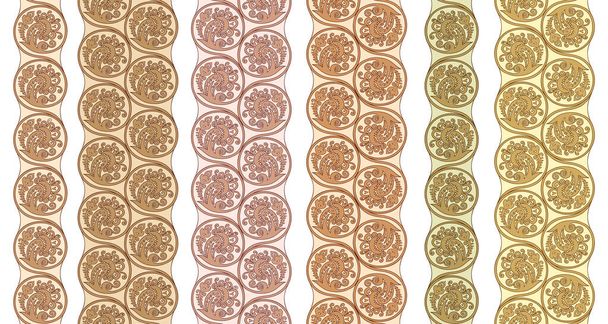 Векторні квіткові круглі плетені елементи смуги плитки
 - Вектор, зображення