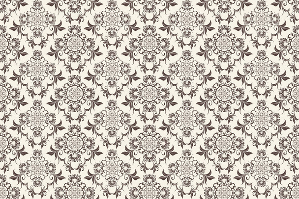 Seamless ornament on background. Luxury floral ornament for your design. Textile pattern. Wallpaper pattern - Vector, Image