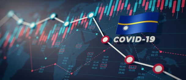 COVID-19 Coronavirus Nauru Economic Impact Concept Image. - Foto, Bild