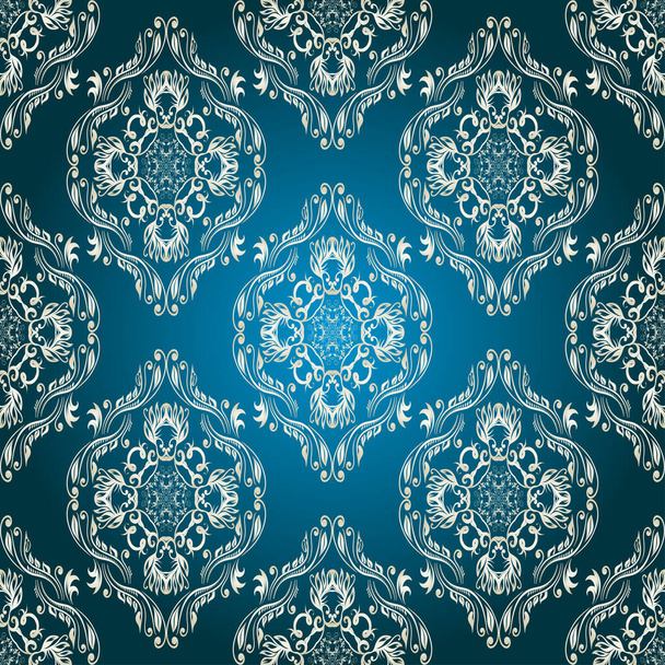 Seamless floral ornament on background. Template for your design. Wallpaper pattern. Textile pattern - Vetor, Imagem