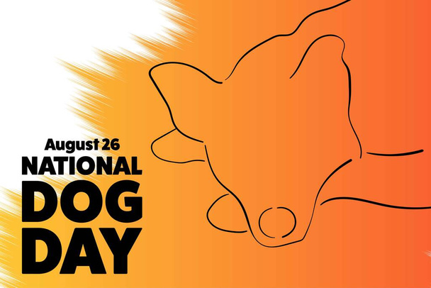 Ulusal Köpek Günü. 26 Ağustos. Tatil konsepti. Arkaplan, afiş, kart, yazılı poster şablonu. Vektör EPS10 illüstrasyonu - Vektör, Görsel